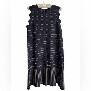 Ted Baker Navy Knit Midi Dress with Rose Gold Metallic Thread Detail